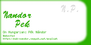 nandor pek business card